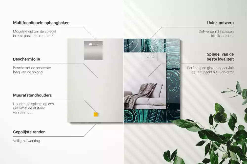 Decorațiuni perete cu oglindă Linii modele abstracte