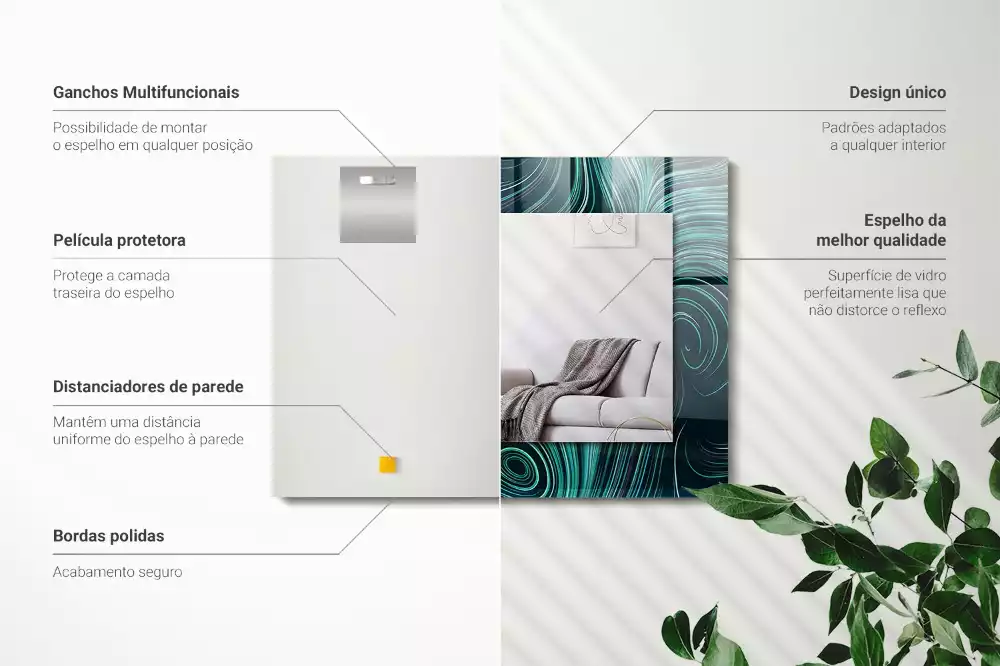 Decorațiuni perete cu oglindă Linii modele abstracte