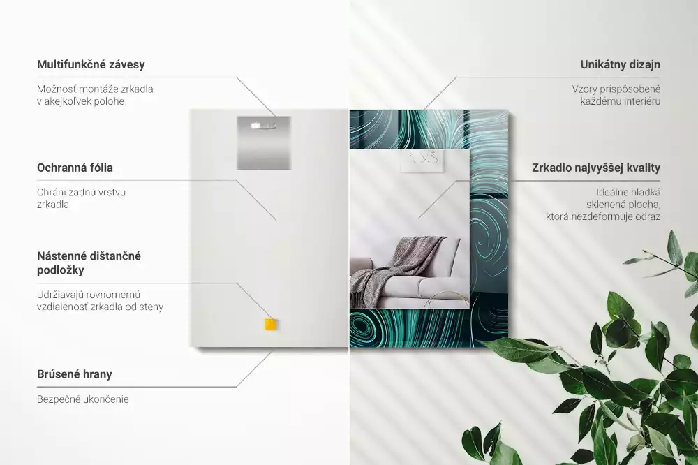 Decorațiuni perete cu oglindă Linii modele abstracte