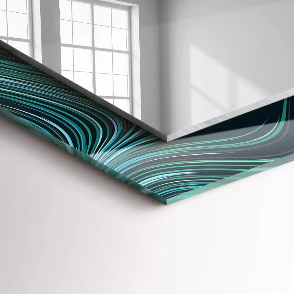 Decorațiuni perete cu oglindă Linii modele abstracte