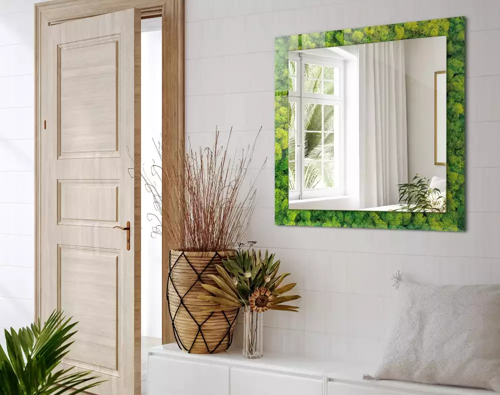 Oglindă imprimată Mușchi verde