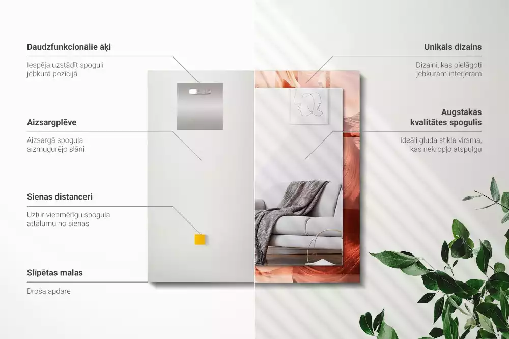 Decorațiuni de perete cu oglinzi Canion rocă deșert