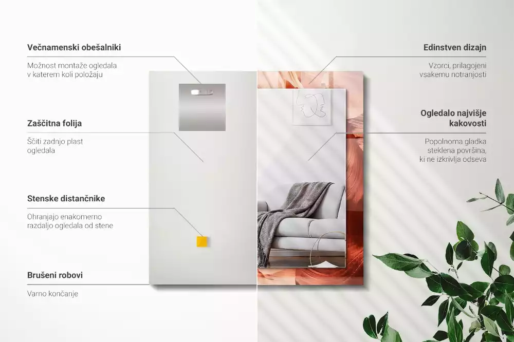 Decorațiuni de perete cu oglinzi Canion rocă deșert