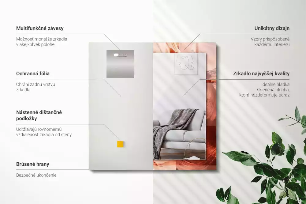 Decorațiuni de perete cu oglinzi Canion rocă deșert