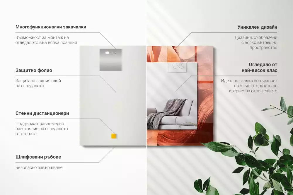 Decorațiuni de perete cu oglinzi Canion rocă deșert