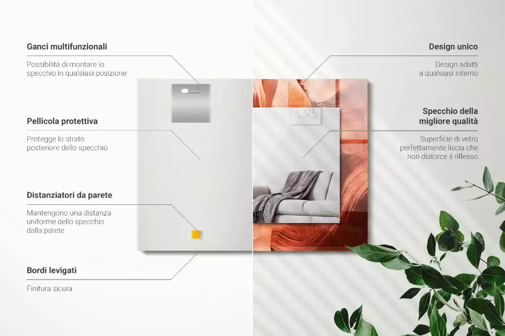 Decorațiuni de perete cu oglinzi Canion rocă deșert