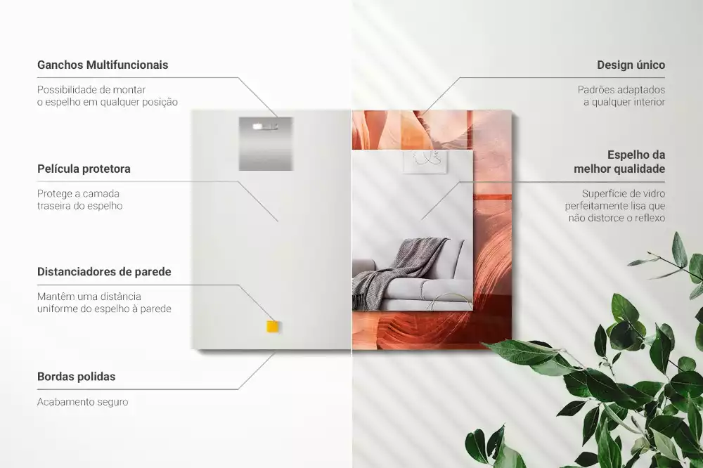 Decorațiuni de perete cu oglinzi Canion rocă deșert