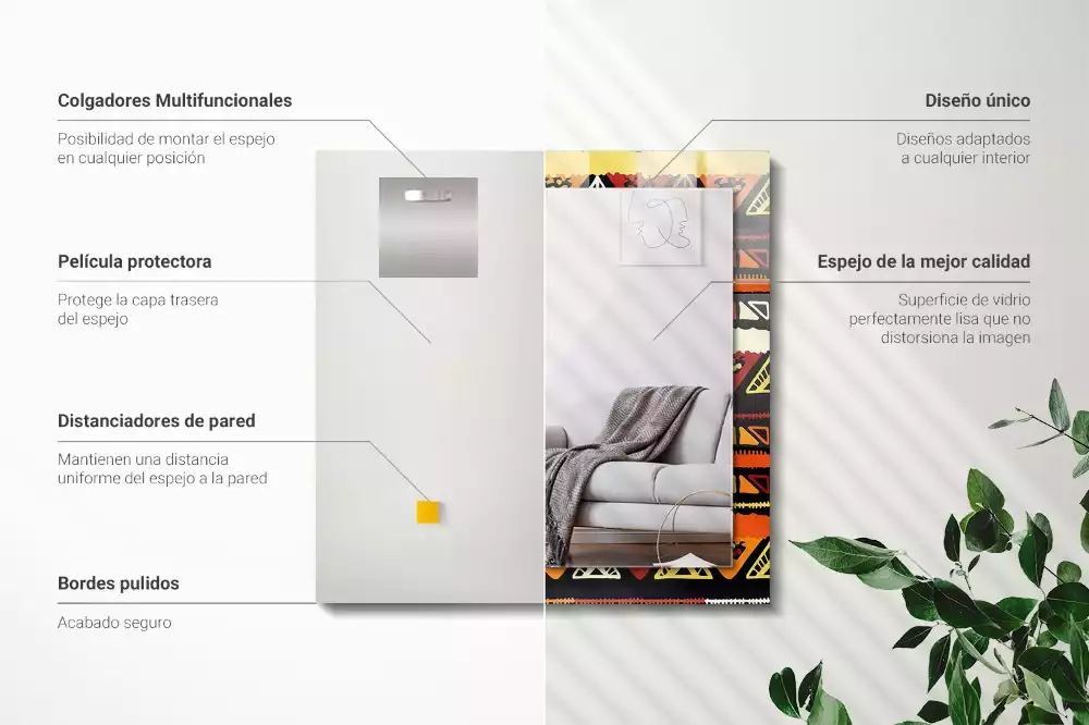 Decorațiuni de perete cu oglinzi Model etnic colorat