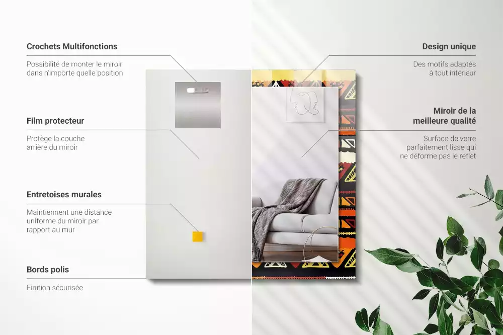 Decorațiuni de perete cu oglinzi Model etnic colorat