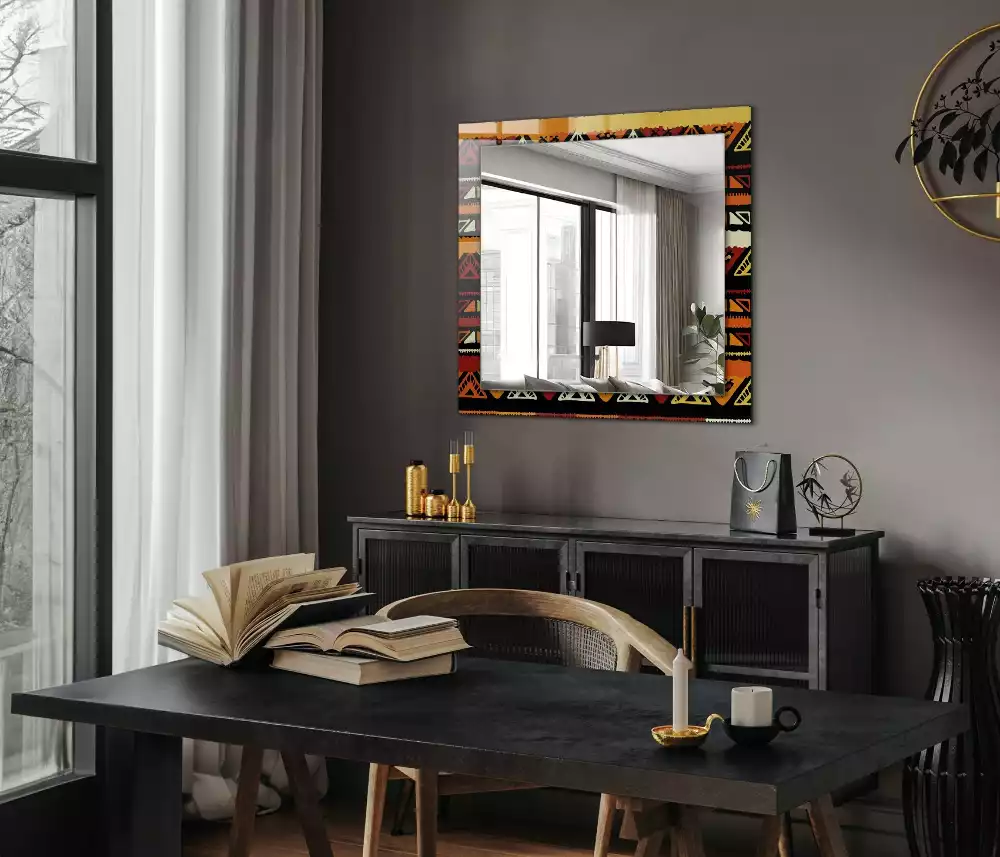 Decorațiuni de perete cu oglinzi Model etnic colorat
