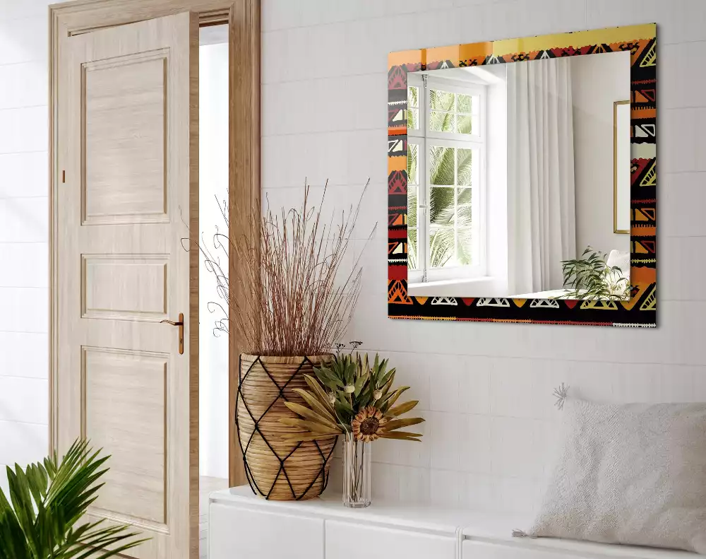 Decorațiuni de perete cu oglinzi Model etnic colorat