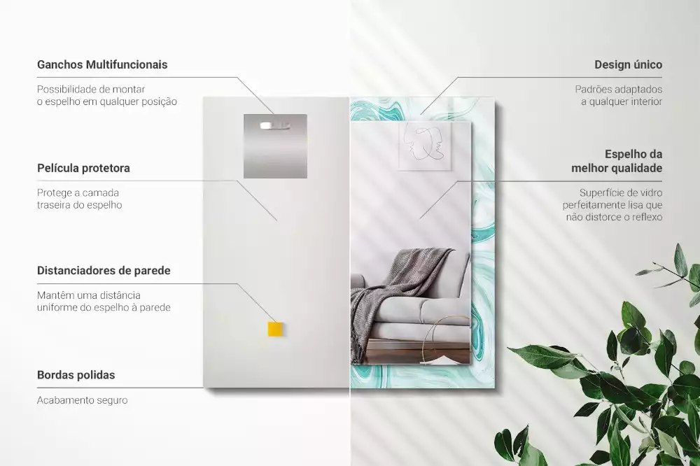 Decorațiuni perete cu oglindă Model marmură abstractă