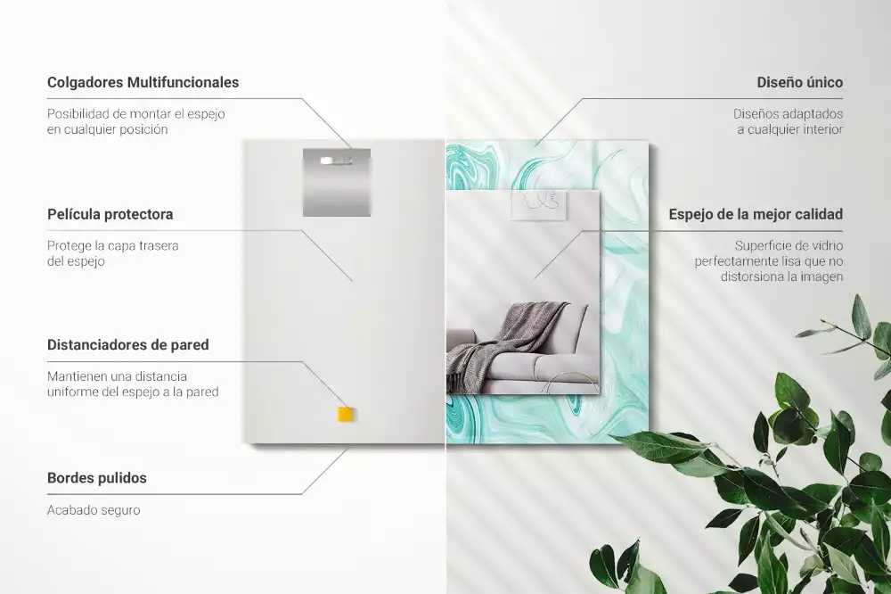 Decorațiuni perete cu oglindă Model marmură abstractă