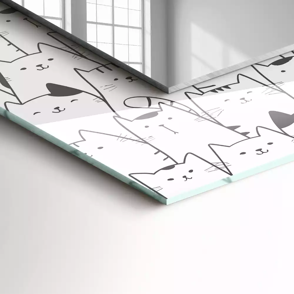 Oglindă imprimată Pisici vesele