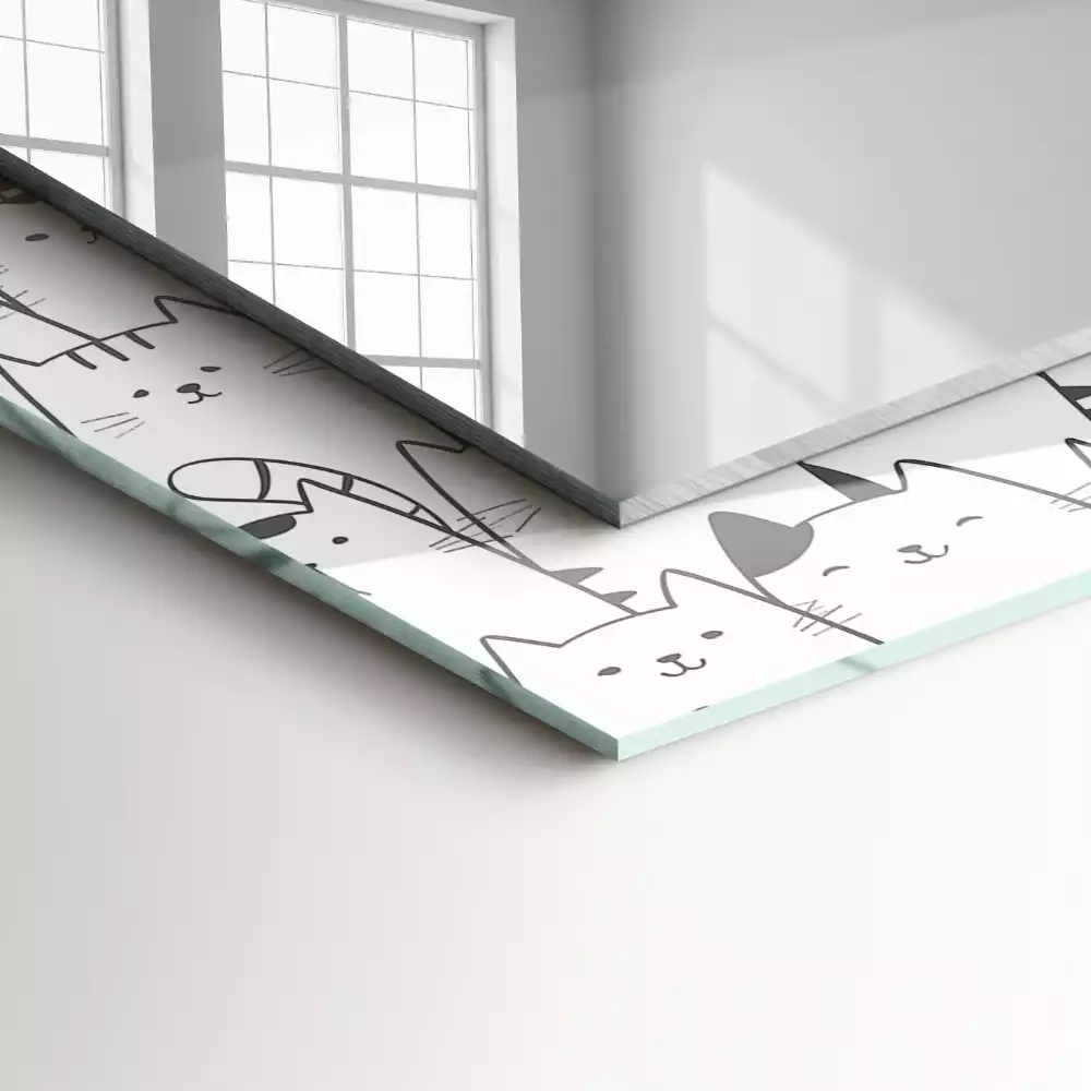 Oglindă imprimată Pisici vesele