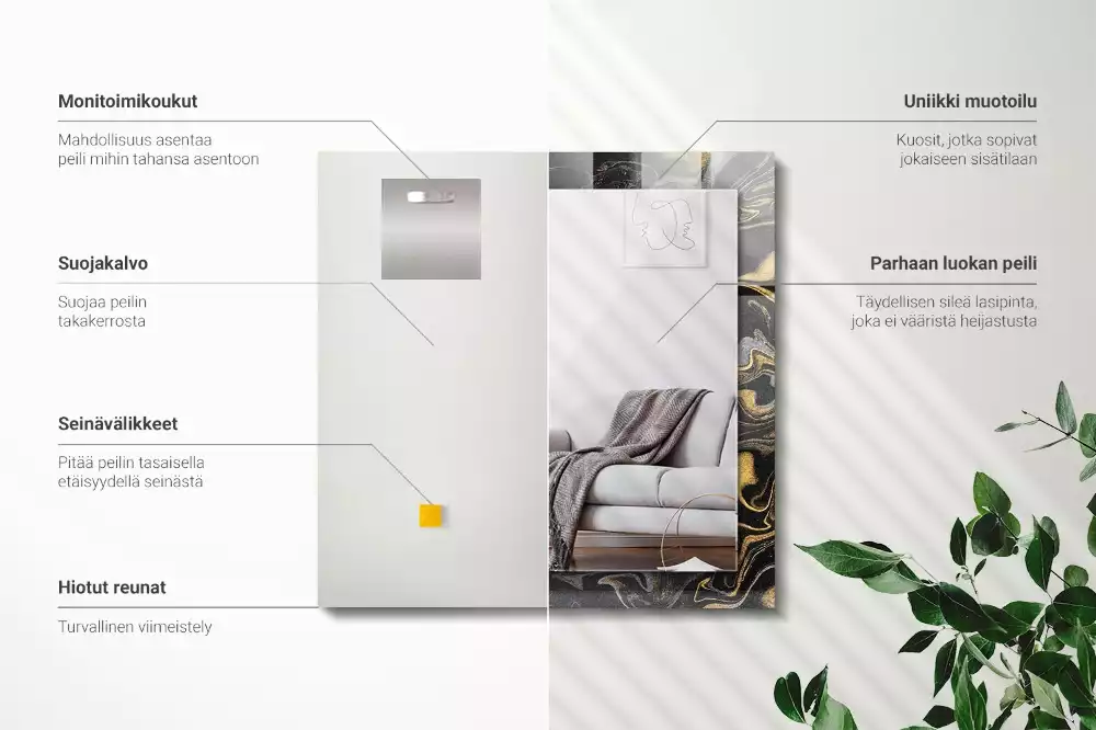 Decorațiuni perete cu oglindă Model marmură abstractă