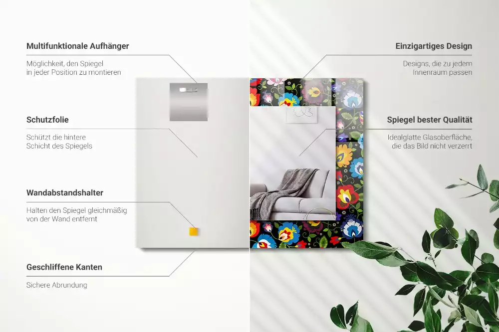 Oglindă imprimată Modele populare colorate