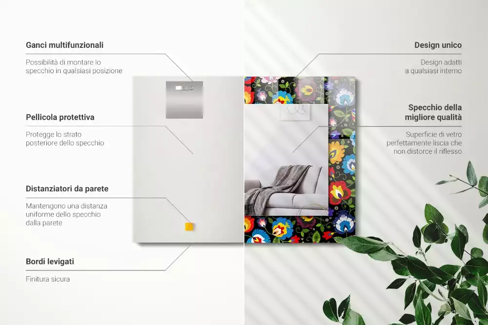 Oglindă imprimată Modele populare colorate