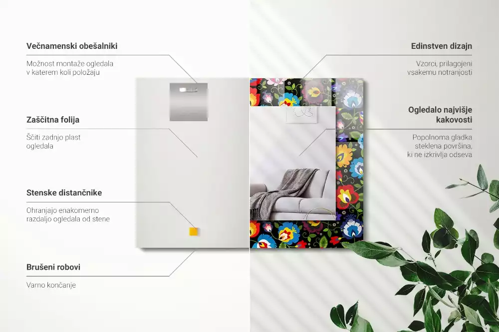 Oglindă imprimată Modele populare colorate