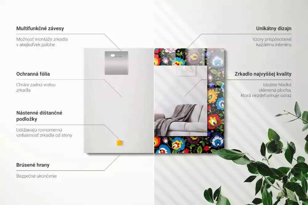 Oglindă imprimată Modele populare colorate