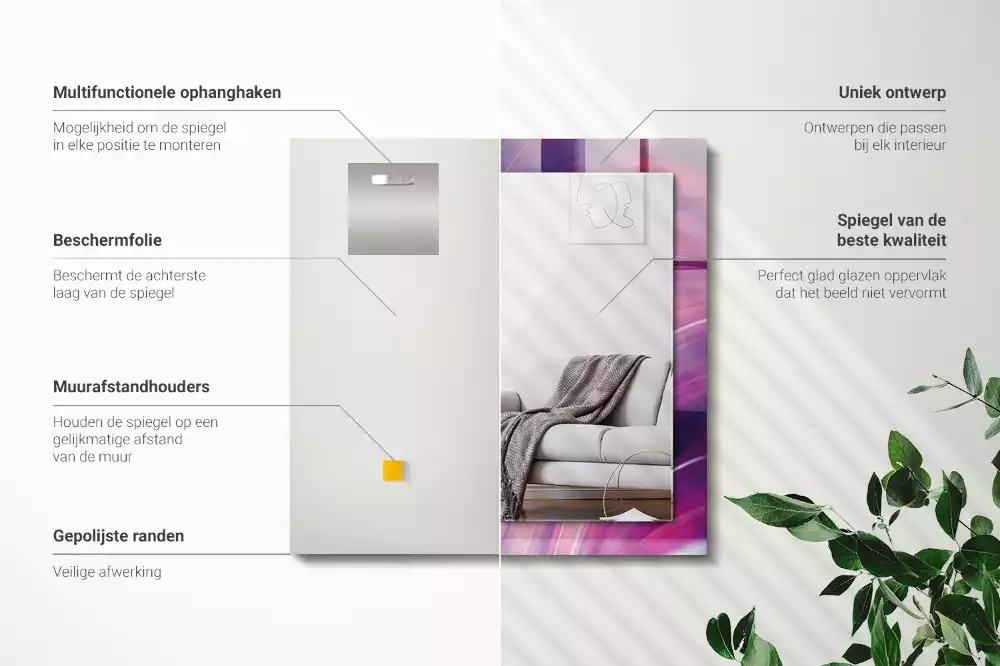 Decorațiuni de perete cu oglinzi Valuri colorate abstracte