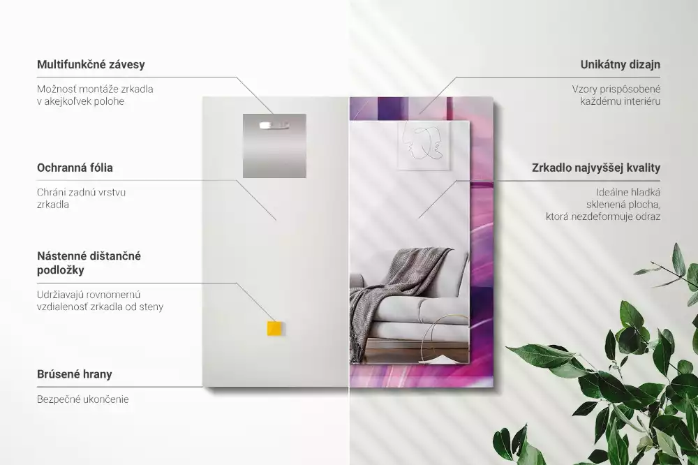 Decorațiuni de perete cu oglinzi Valuri colorate abstracte