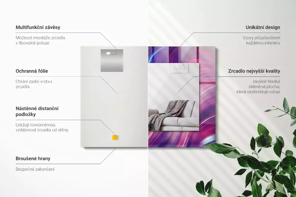 Decorațiuni de perete cu oglinzi Valuri colorate abstracte