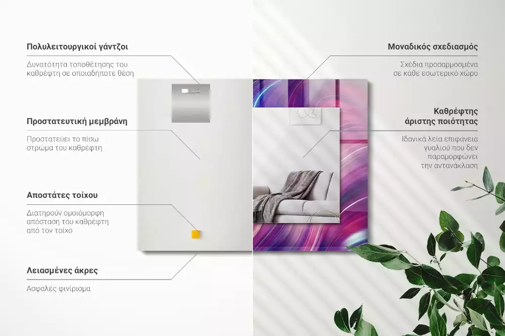 Decorațiuni de perete cu oglinzi Valuri colorate abstracte