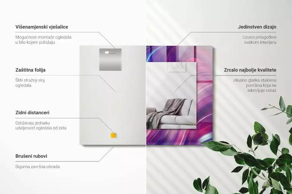 Decorațiuni de perete cu oglinzi Valuri colorate abstracte