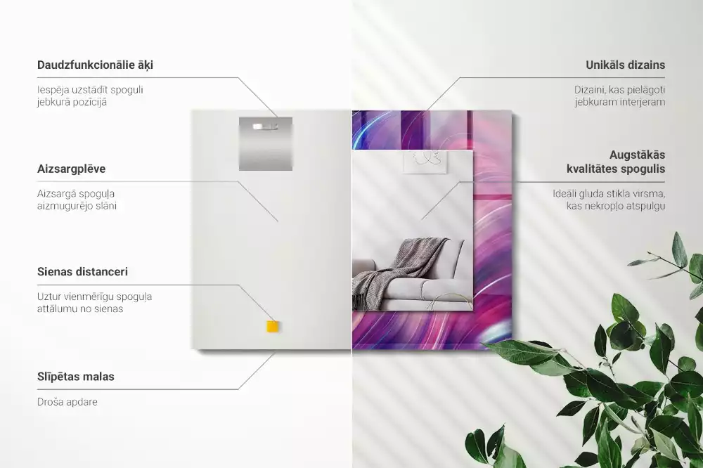 Decorațiuni de perete cu oglinzi Valuri colorate abstracte