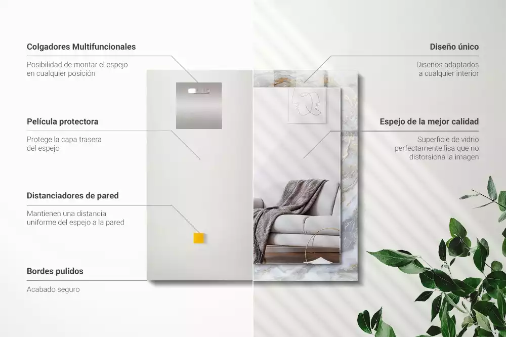 Decorațiuni de perete cu oglinzi Model marmură textură