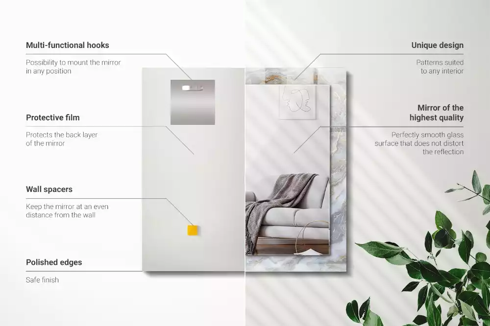 Decorațiuni de perete cu oglinzi Model marmură textură