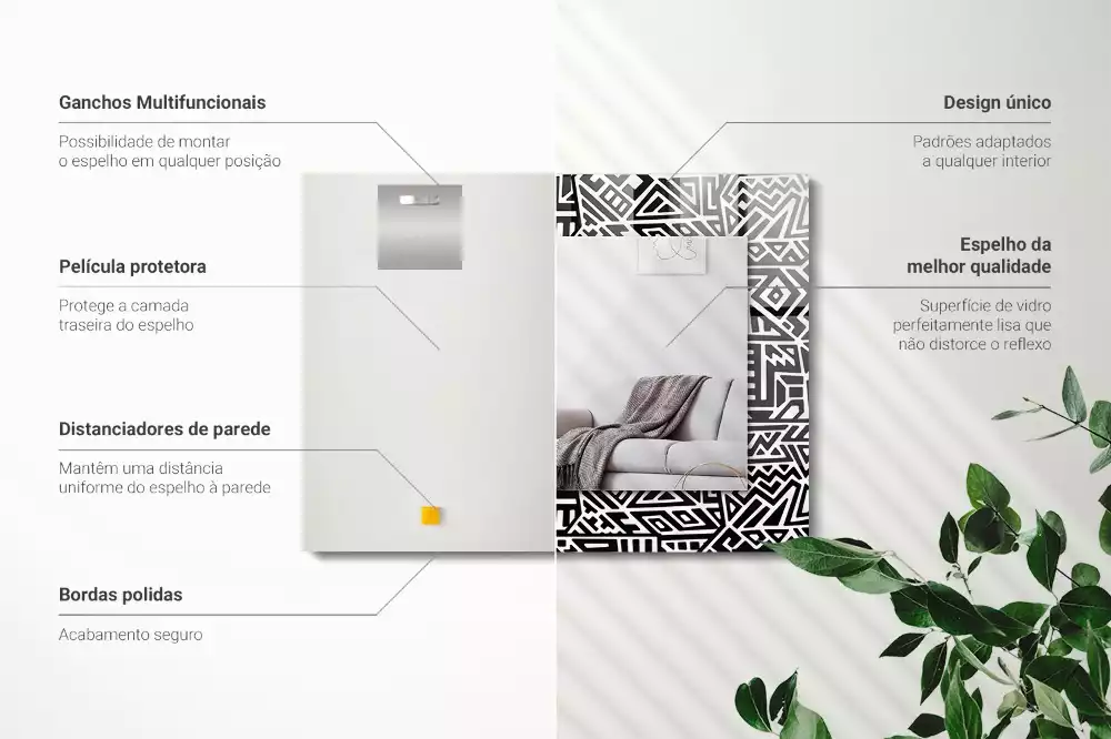 Decorațiuni perete cu oglindă Model geometric