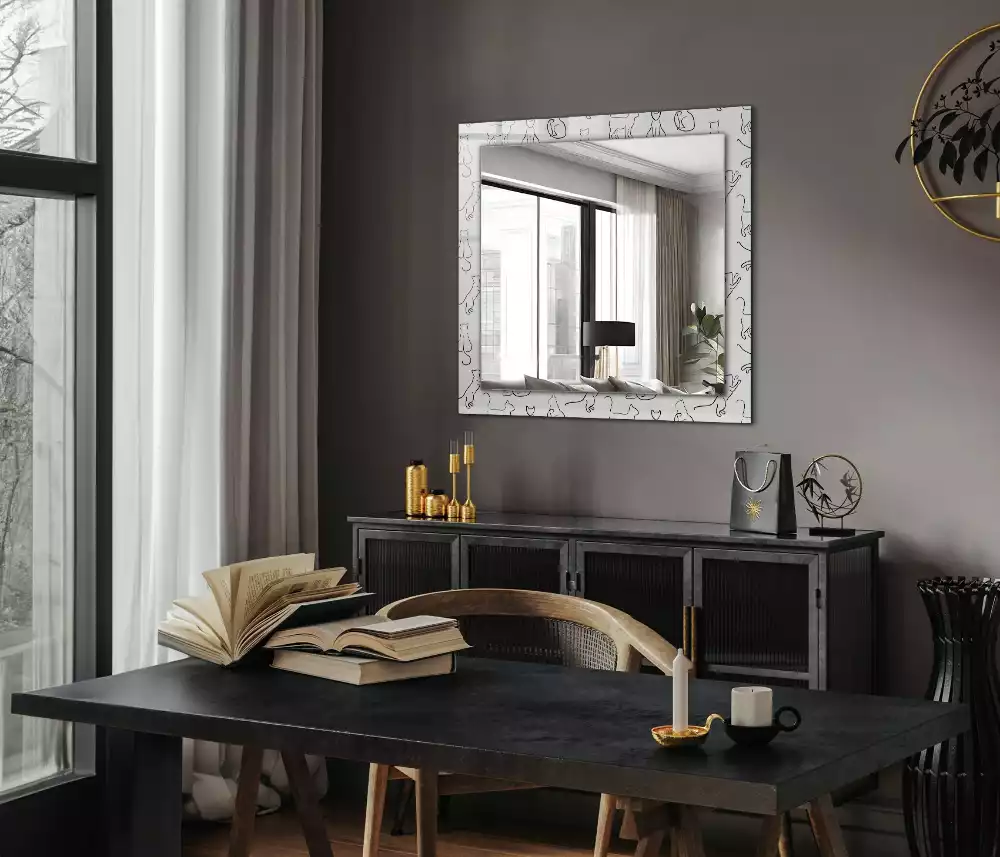 Oglindă imprimată Contururi de pisici