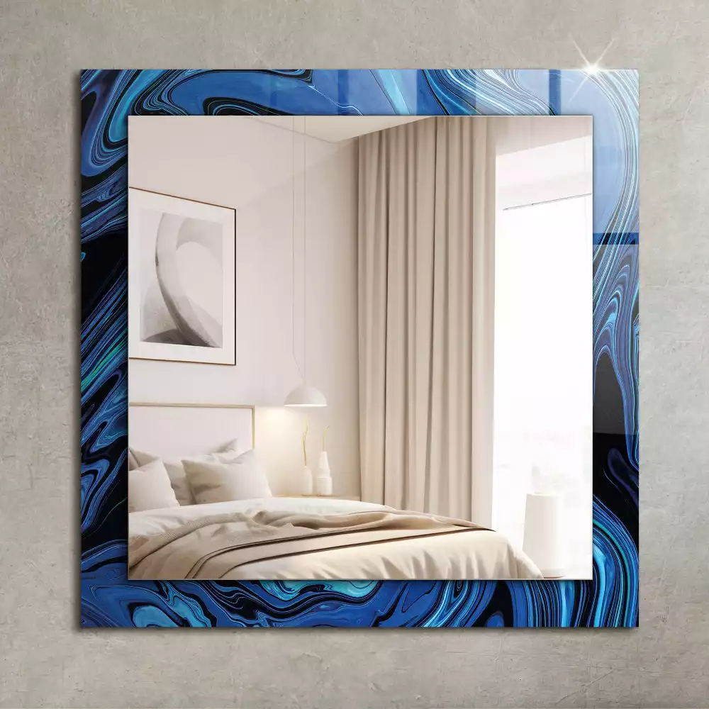 Decorațiuni perete cu oglindă Model albastru abstract