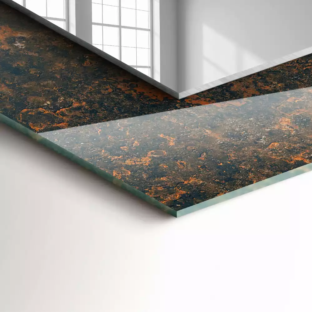 Decorațiuni de perete cu oglinzi Metal ruginit