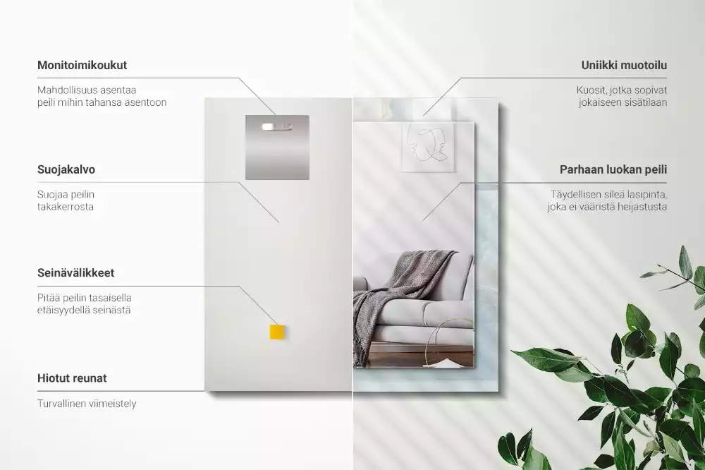 Oglindă imprimată Onix marmură albastră