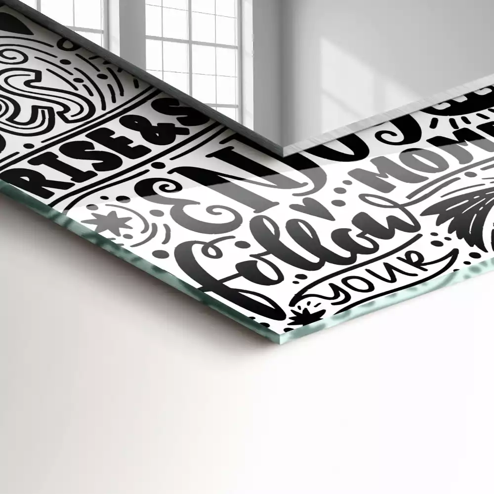 Oglindă imprimată Texte motivaționale scrise de mână