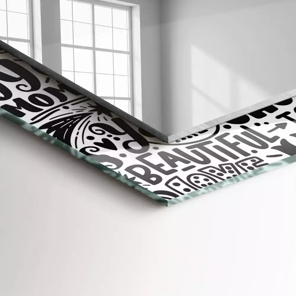 Oglindă imprimată Texte motivaționale scrise de mână