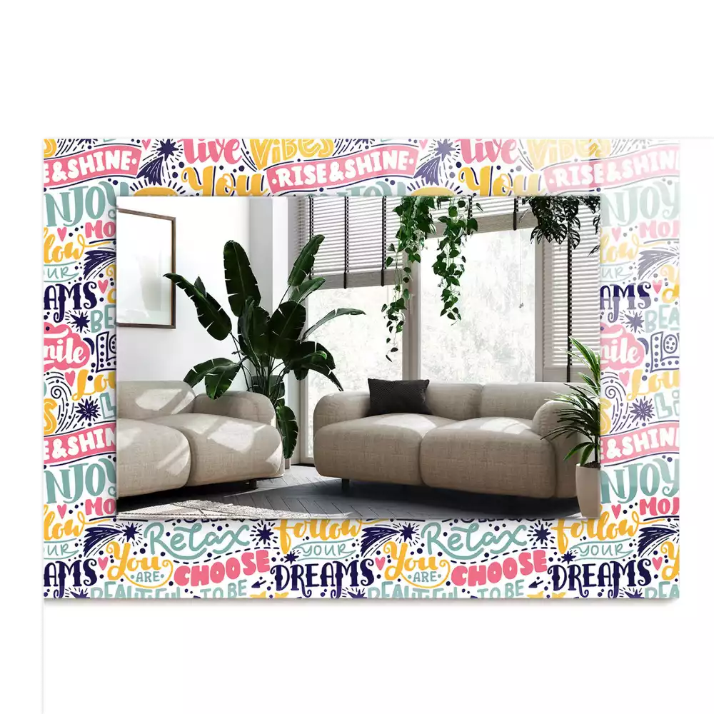 Decorațiuni de perete cu oglinzi Texte motivaționale colorate