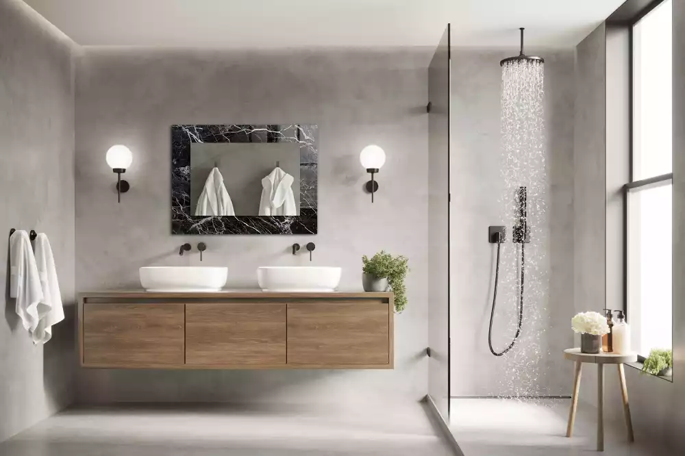 Decorațiuni perete cu oglindă Marmură neagră