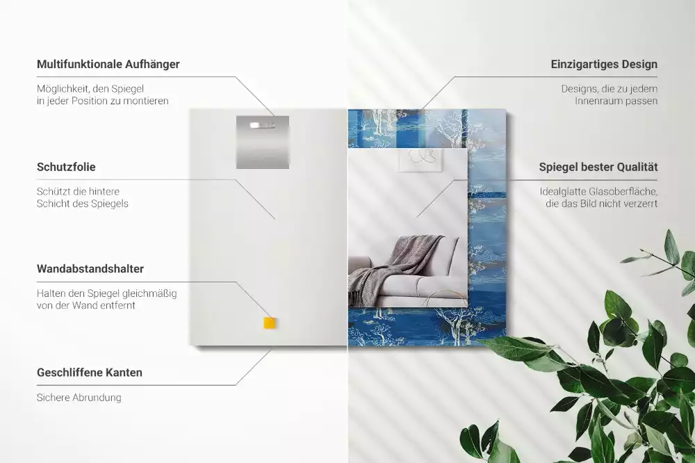 Oglindă imprimată Copaci peisaj