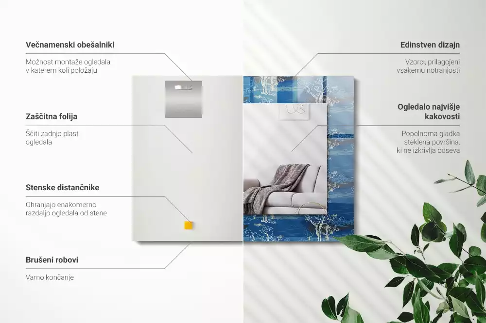 Oglindă imprimată Copaci peisaj