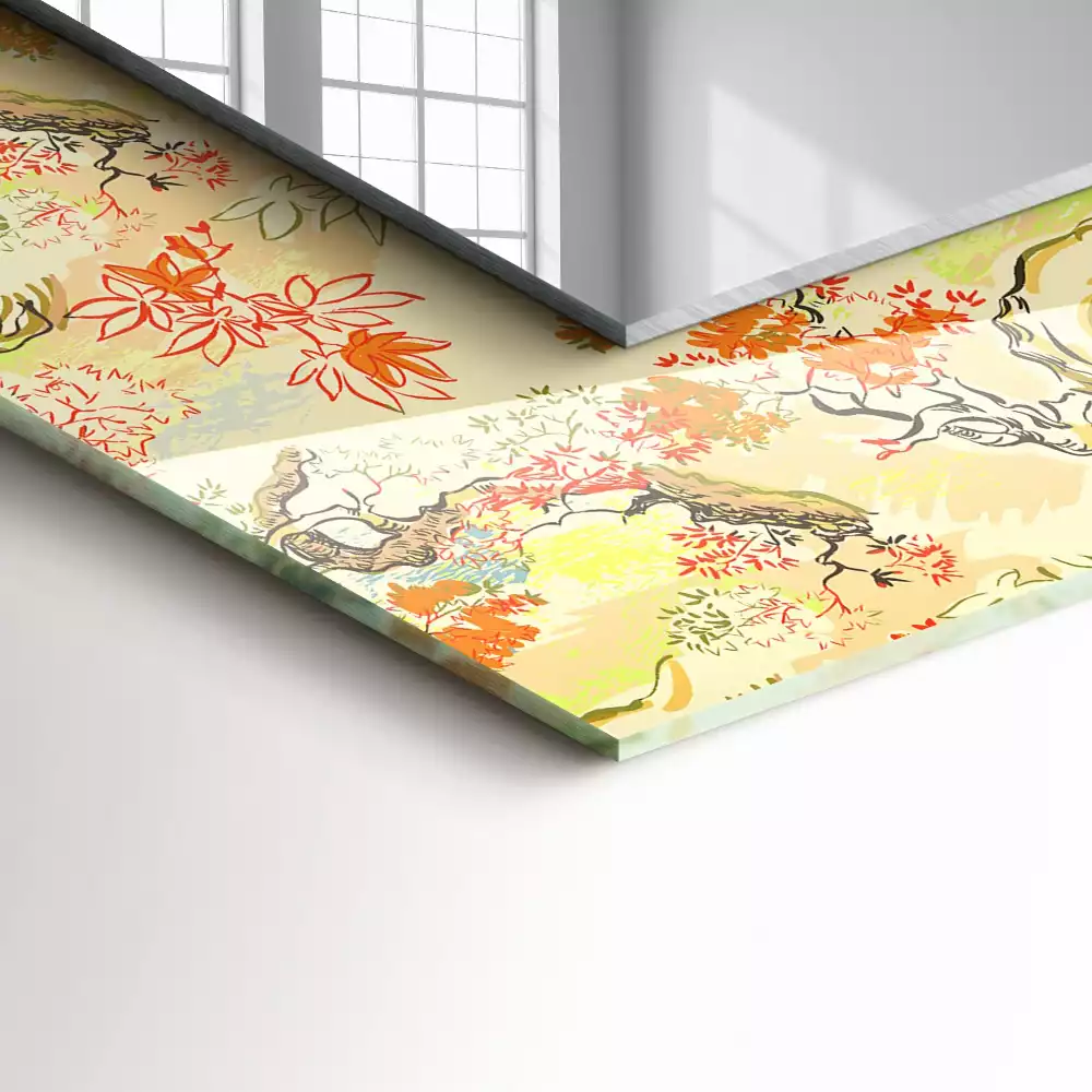 Decorațiuni de perete cu oglinzi Grădină japoneză