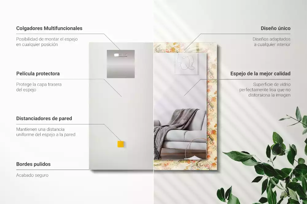 Decorațiuni de perete cu oglinzi Grădină japoneză