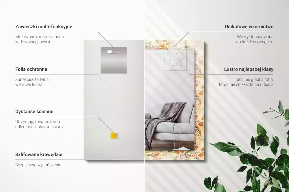 Decorațiuni de perete cu oglinzi Grădină japoneză