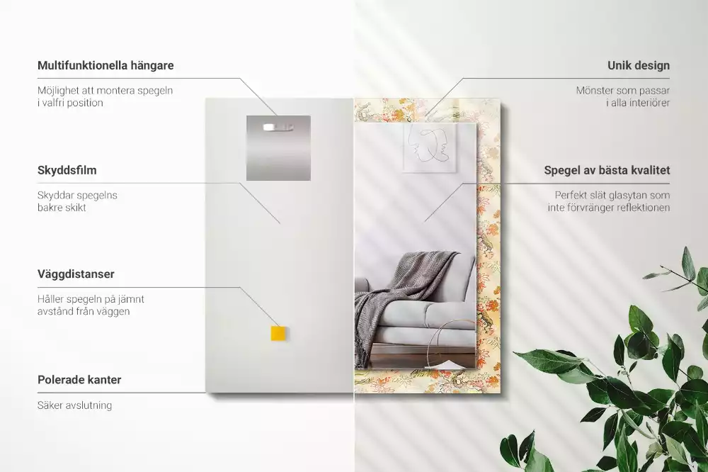 Decorațiuni de perete cu oglinzi Grădină japoneză