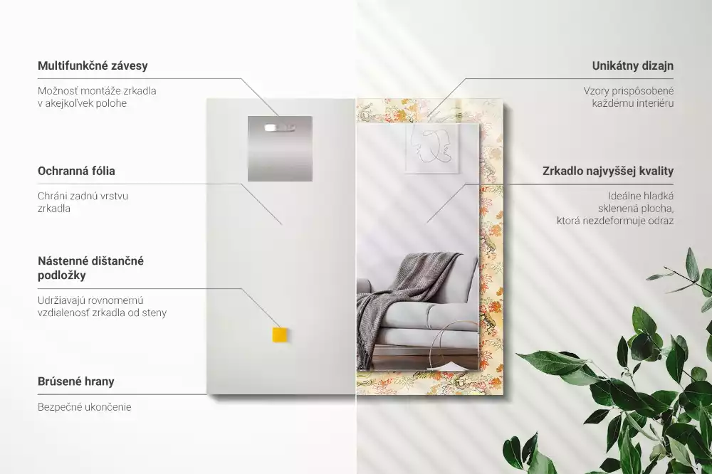 Decorațiuni de perete cu oglinzi Grădină japoneză