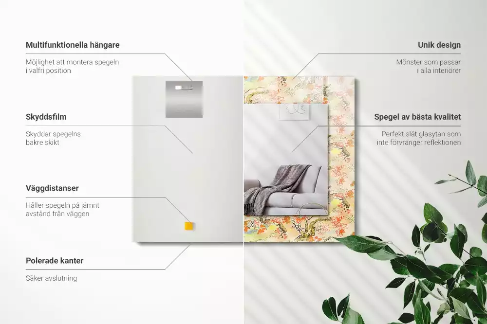 Decorațiuni de perete cu oglinzi Grădină japoneză