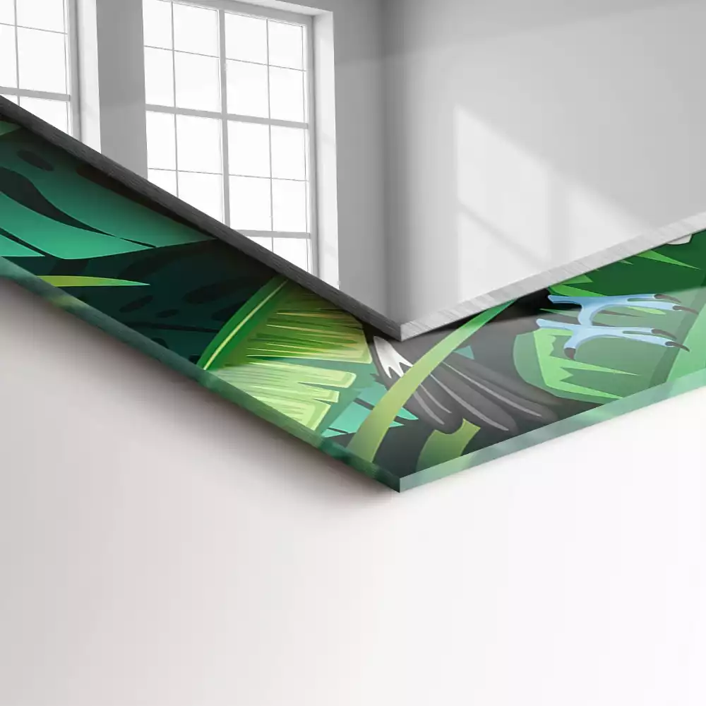 Decorațiuni perete cu oglindă Tucani frunze junglă